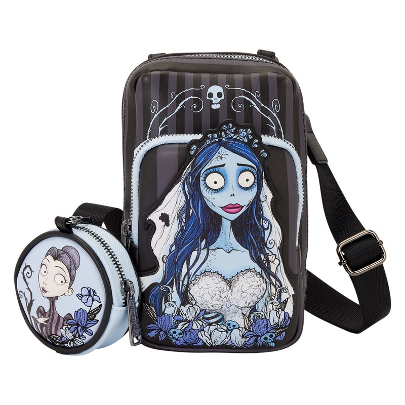 LOUNGEFLY : CORPSE BRIDE - Emily Sling Crossbody Bag With Coin Bag
