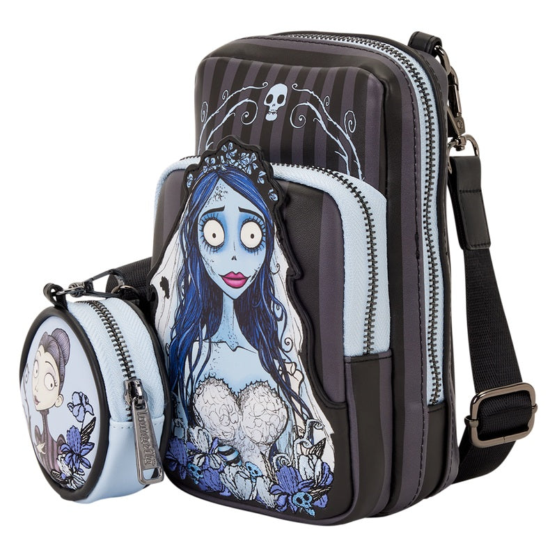 LOUNGEFLY : CORPSE BRIDE - Emily Sling Crossbody Bag With Coin Bag
