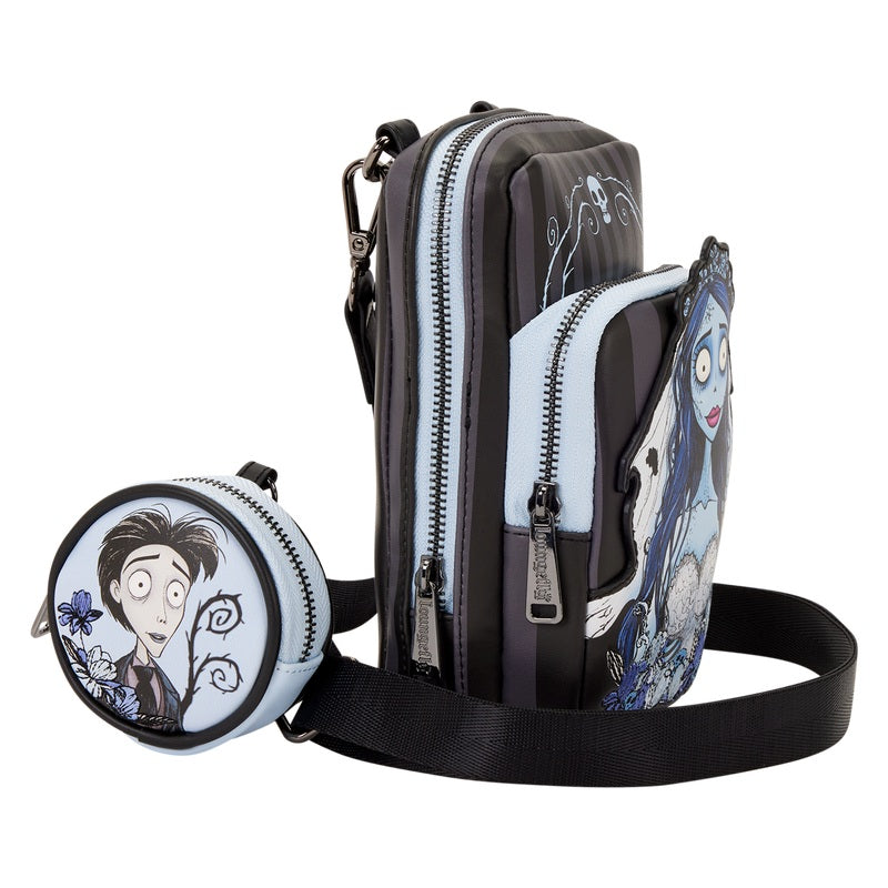 LOUNGEFLY : CORPSE BRIDE - Emily Sling Crossbody Bag With Coin Bag