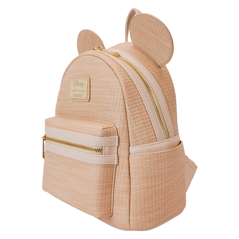 LOUNGEFLY DISNEY Mickey Mouse Woven Texture Mini Backpack Cool Merch