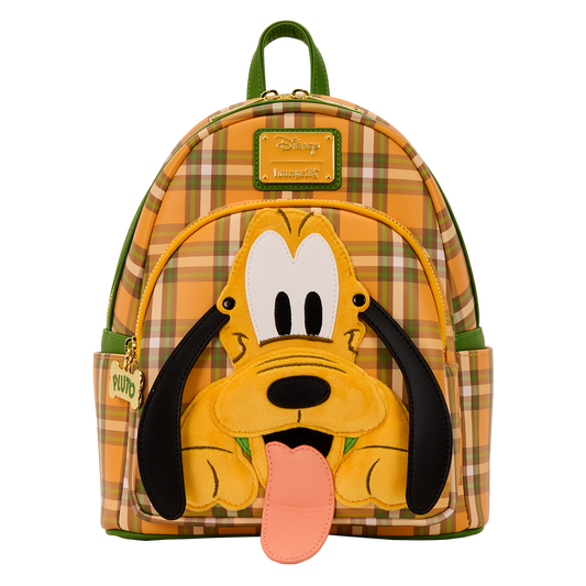 LOUNGEFLY : DISNEY - Pluto 95th Anniversary Plaid Mini Backpack