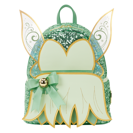 LOUNGEFLY : DISNEY - Peter Pan Tinker Bell Holiday Cosplay Sequin Mini Backpack