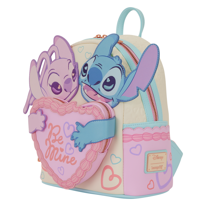 LOUNGEFLY : DISNEY - Stitch & Angel Be Mine Mini Backpack