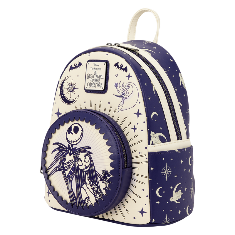 LOUNGEFLY : NIGHTMARE BEFORE CHRISTMAS - Jack Skellington & Sally Night Sky Mini Backpack