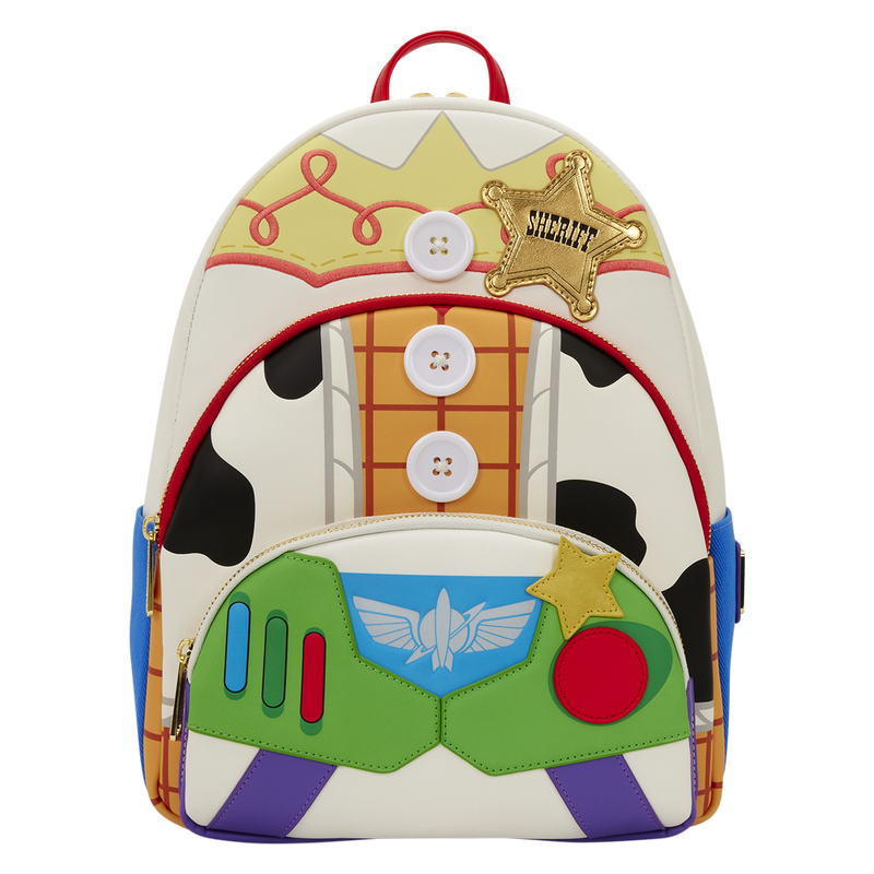 LOUNGEFLY : DISNEY PIXAR - Toy Story 5 Triple Pocket Jessie, Woody & Buzz Mini Backpack