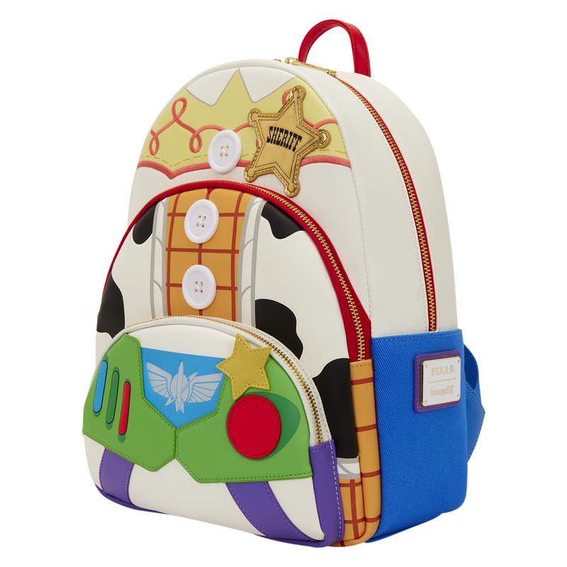 LOUNGEFLY : DISNEY PIXAR - Toy Story 5 Triple Pocket Jessie, Woody & Buzz Mini Backpack