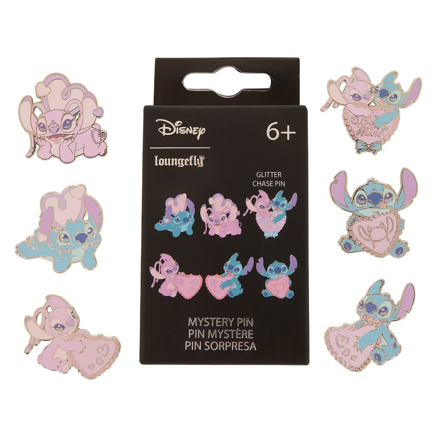 LOUNGEFLY : DISNEY - Stitch & Angel Hearts Mystery Blind Box Pin