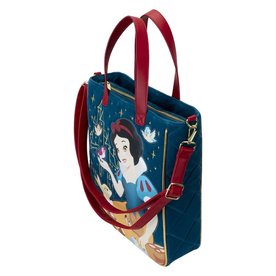 LOUNGEFLY : DISNEY - Snow White Heritage Quilted Velvet Tote Bag