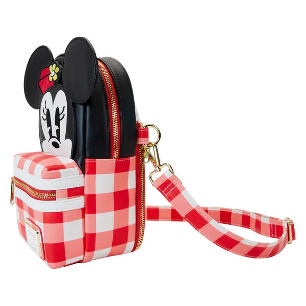 LOUNGEFLY DISNEY Minnie Mouse Cup Holder Crossbody Bag Cool Merch
