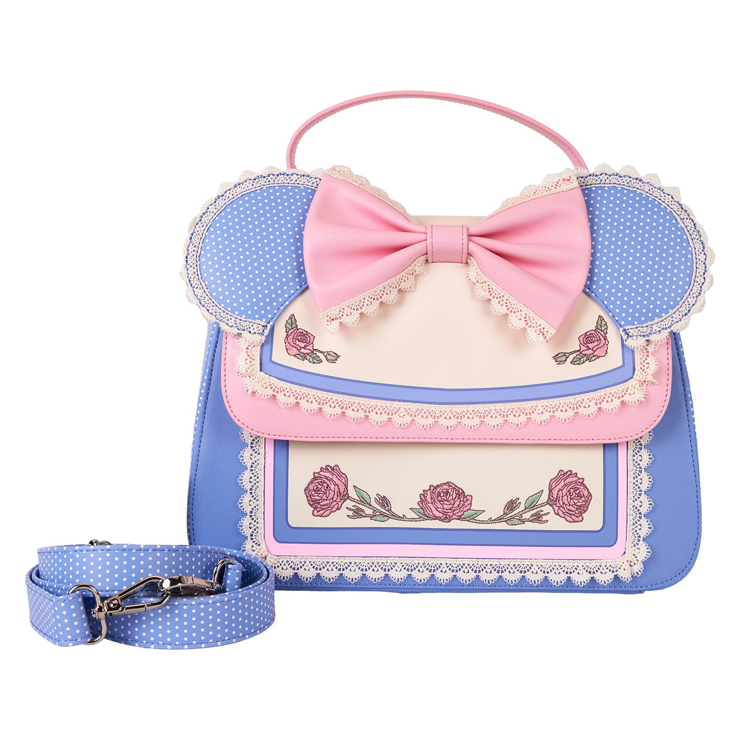 LOUNGEFLY : MINNIE MOUSE - Floral & Lace Ears Crossbody Bag