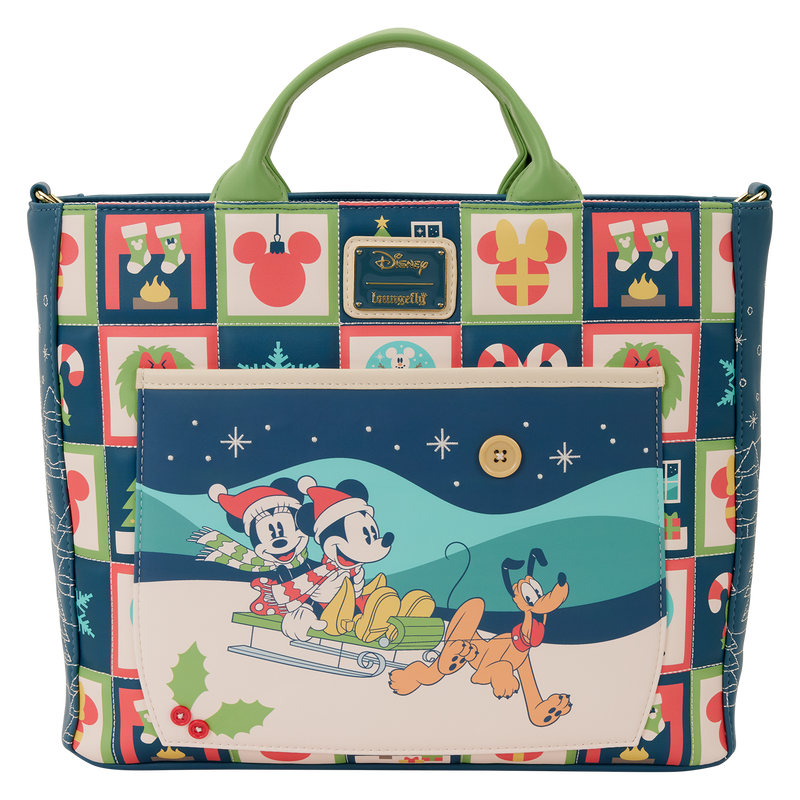 LOUNGEFLY : DISNEY - Mickey & Friends Holiday Convertible Crossbody Bag
