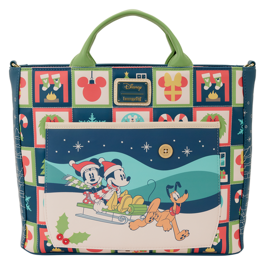LOUNGEFLY : DISNEY - Mickey & Friends Holiday Convertible Crossbody Bag