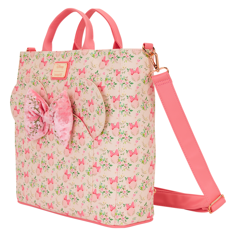 LOUNGEFLY : DISNEY - Minnie Mouse Floral Convertible Backpack & Tote Bag