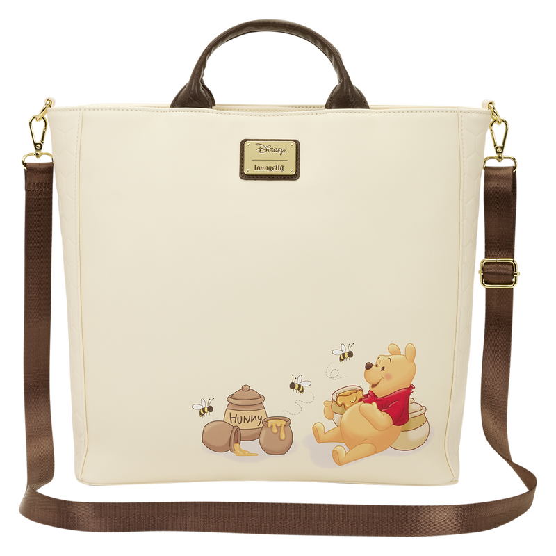 LOUNGEFLY : DISNEY - Winnie The Pooh Hundred Acre Wood Tote Pin Trader Crossbody Bag