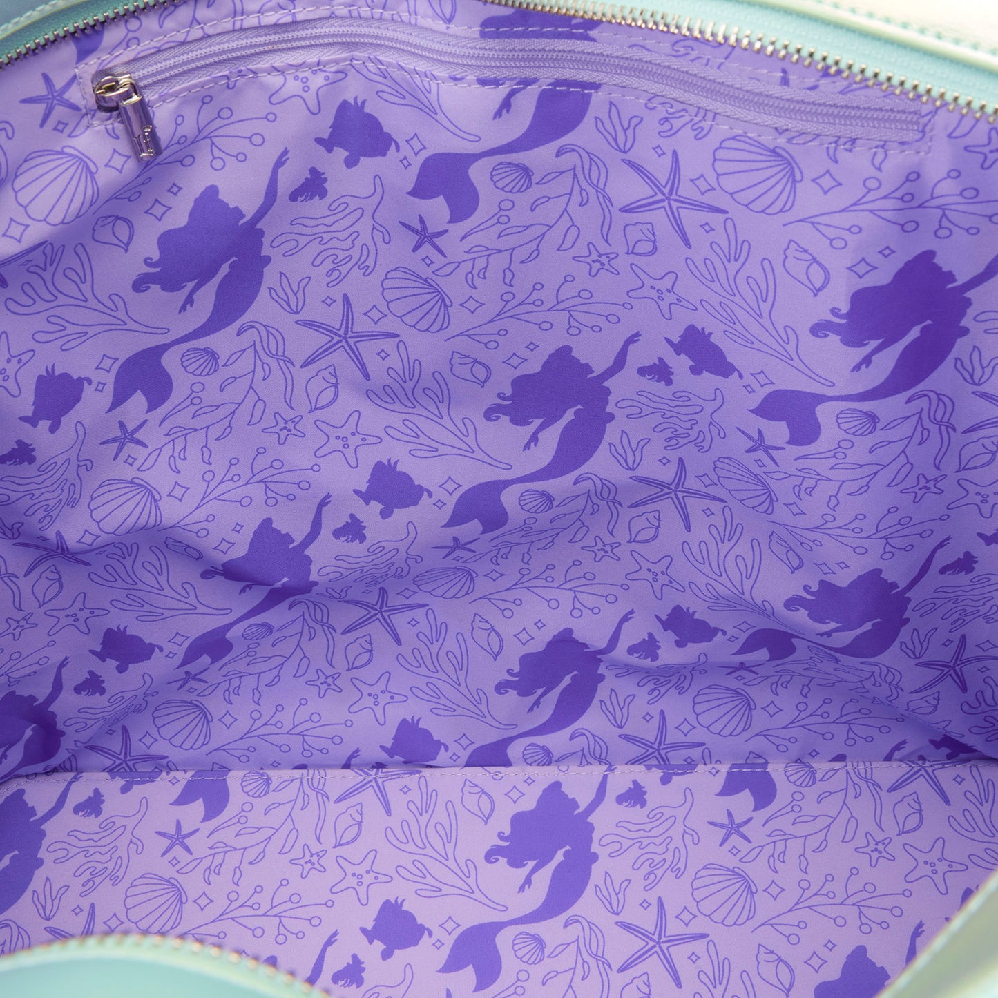 LOUNGEFLY : DISNEY - Little Mermaid Ariel & Flounder Tote Bag With Coin Bag