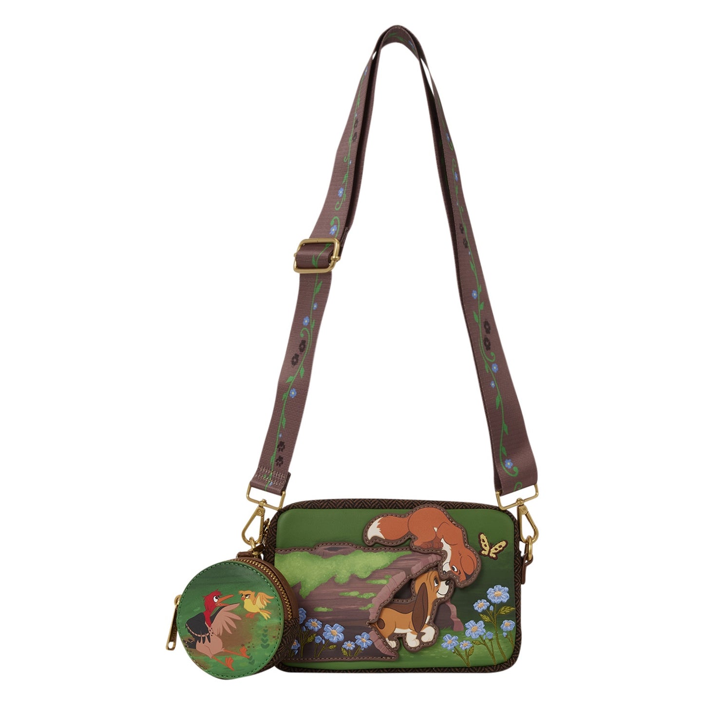 LOUNGEFLY : DISNEY - The Fox & The Hound Tod & Copper Tote Crossbody Bag