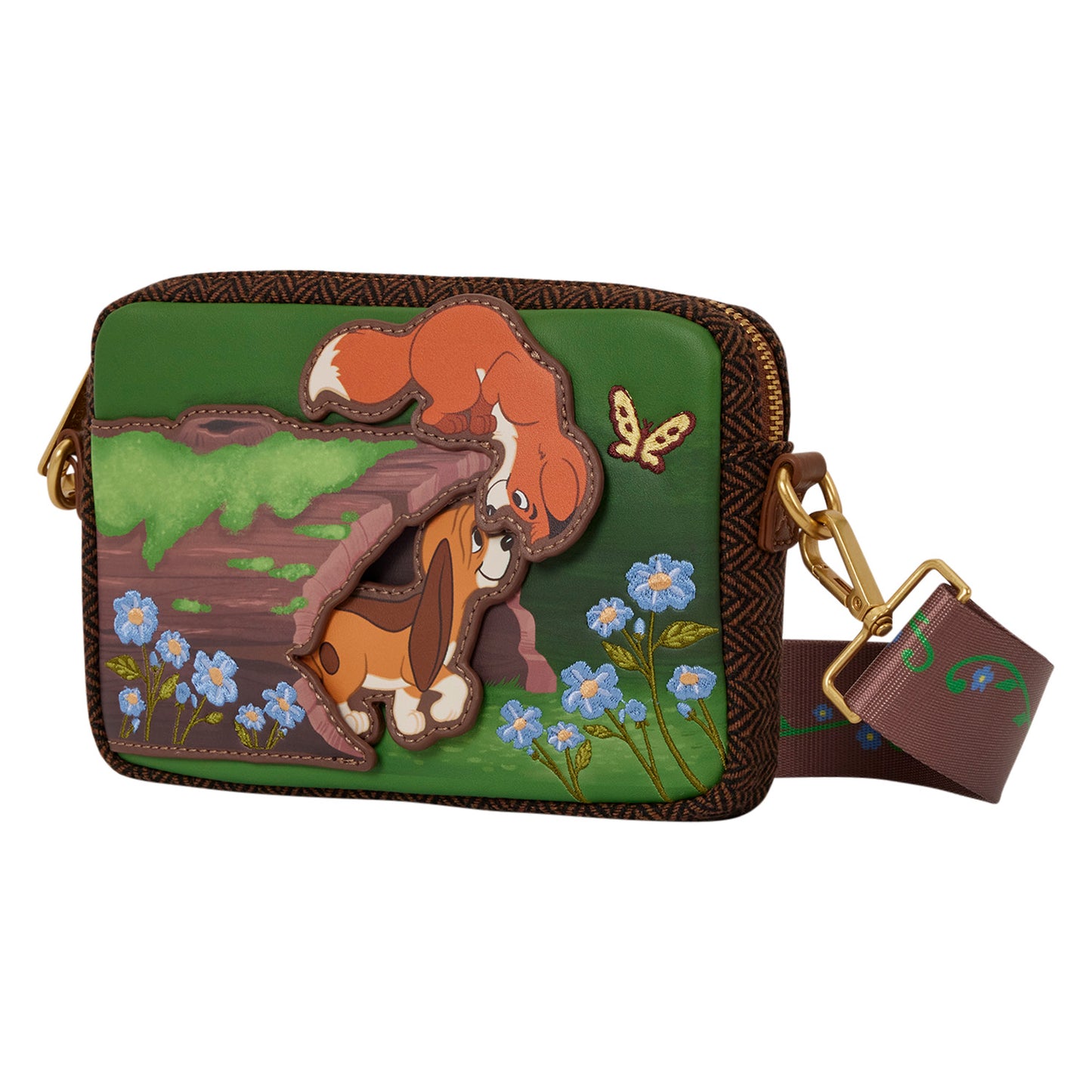 LOUNGEFLY : DISNEY - The Fox & The Hound Tod & Copper Tote Crossbody Bag