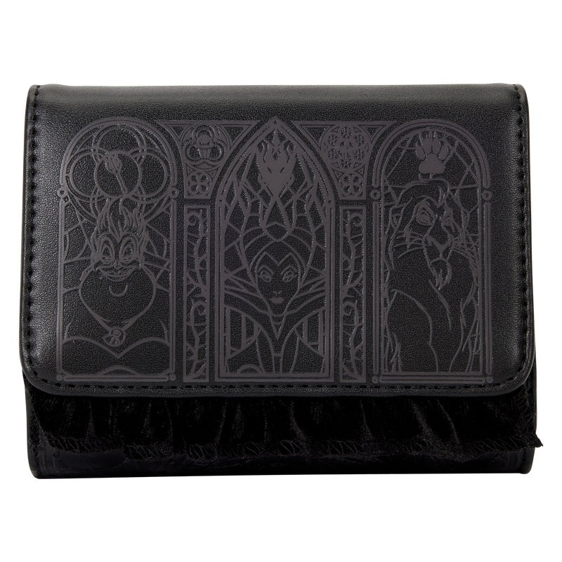 LOUNGEFLY : DISNEY - Villains Stained Glass Bi-Fold Purse