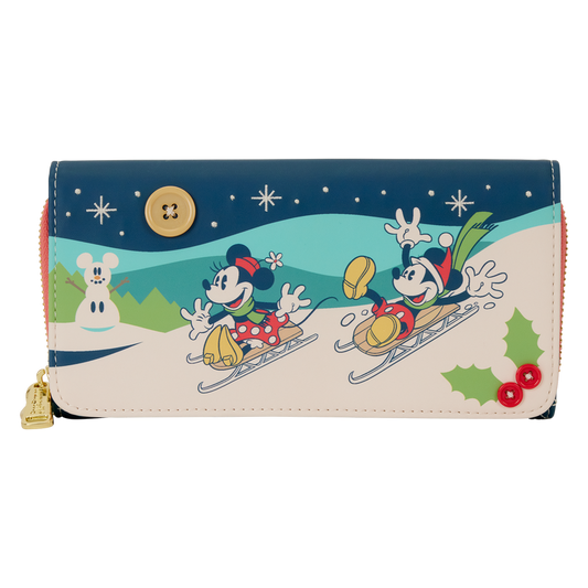 LOUNGEFLY : DISNEY - Mickey & Minnie Holiday Wristlet Wallet