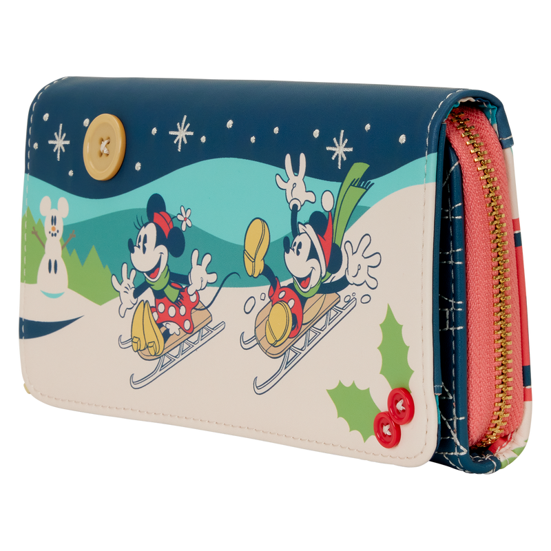 LOUNGEFLY : DISNEY - Mickey & Minnie Holiday Wristlet Wallet