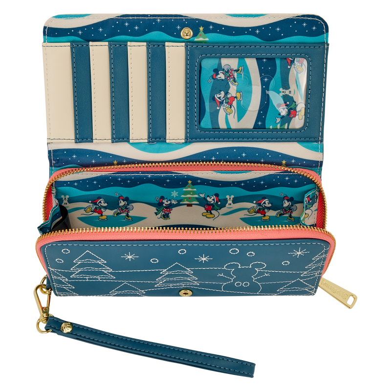 LOUNGEFLY : DISNEY - Mickey & Minnie Holiday Wristlet Wallet