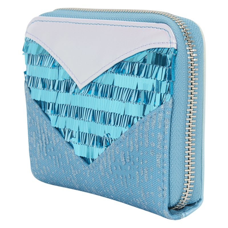 LOUNGEFLY : DISNEY - Frozen Elsa Glitter Sequin Cosplay Zip Around  Purse