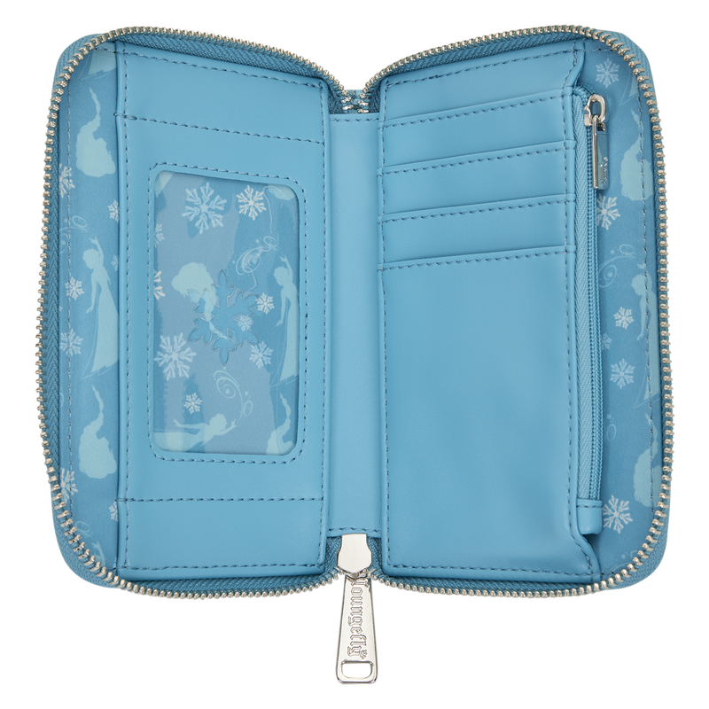 LOUNGEFLY : DISNEY - Frozen Elsa Glitter Sequin Cosplay Zip Around  Purse