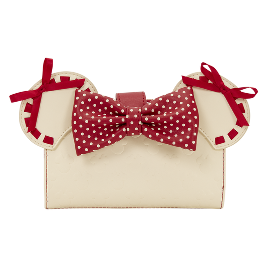 LOUNGEFLY : DISNEY - Minnie Mouse Rock The Dots Cream/Red Purse