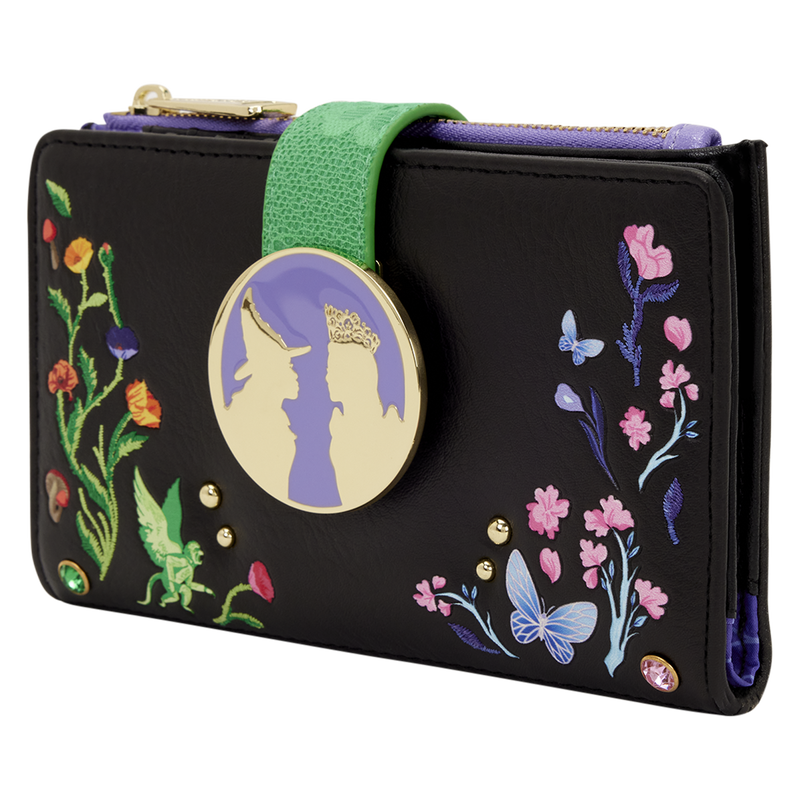 LOUNGEFLY : WICKED - Glinda & Elphaba Floral & Lace Flap Purse