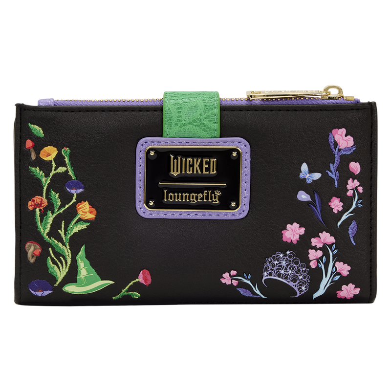 LOUNGEFLY : WICKED - Glinda & Elphaba Floral & Lace Flap Purse