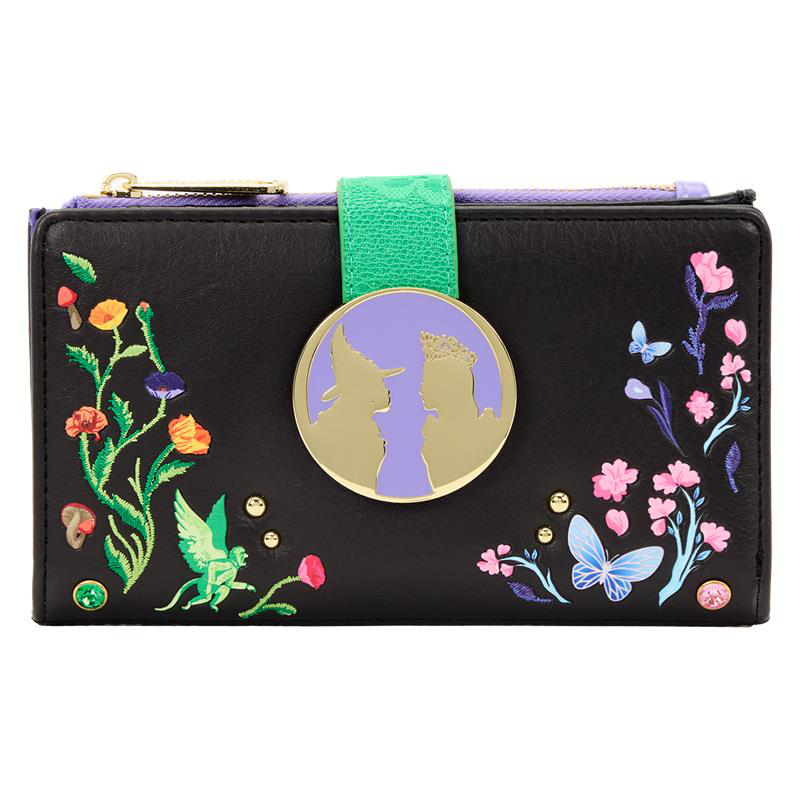 LOUNGEFLY : WICKED - Glinda & Elphaba Floral & Lace Flap Purse