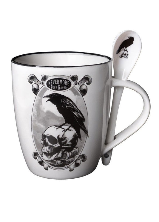 ALCHEMY - Poe's Raven Fine Bone China Mug & Spoon Set