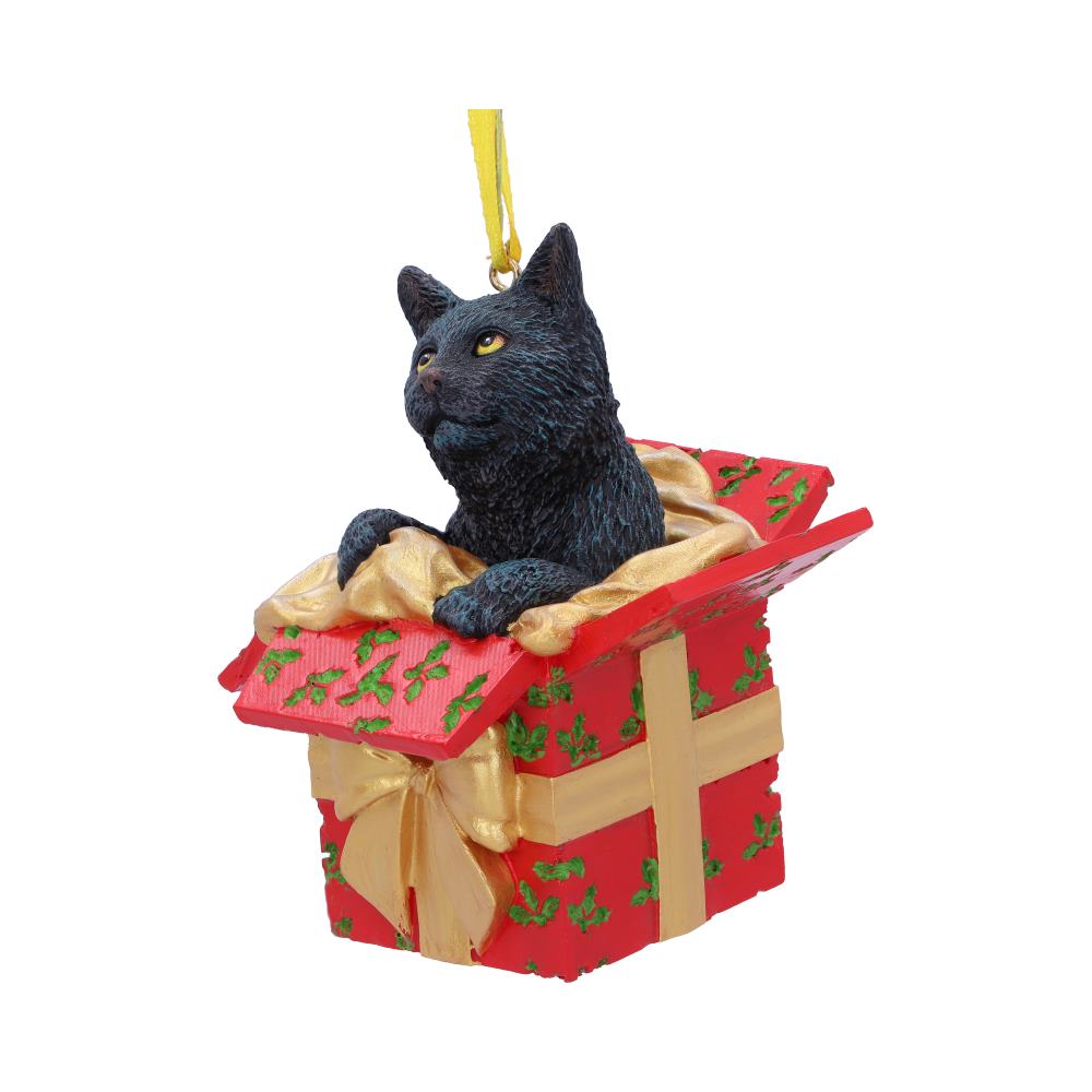 NEMESIS NOW - Present Cat Christmas Decoration