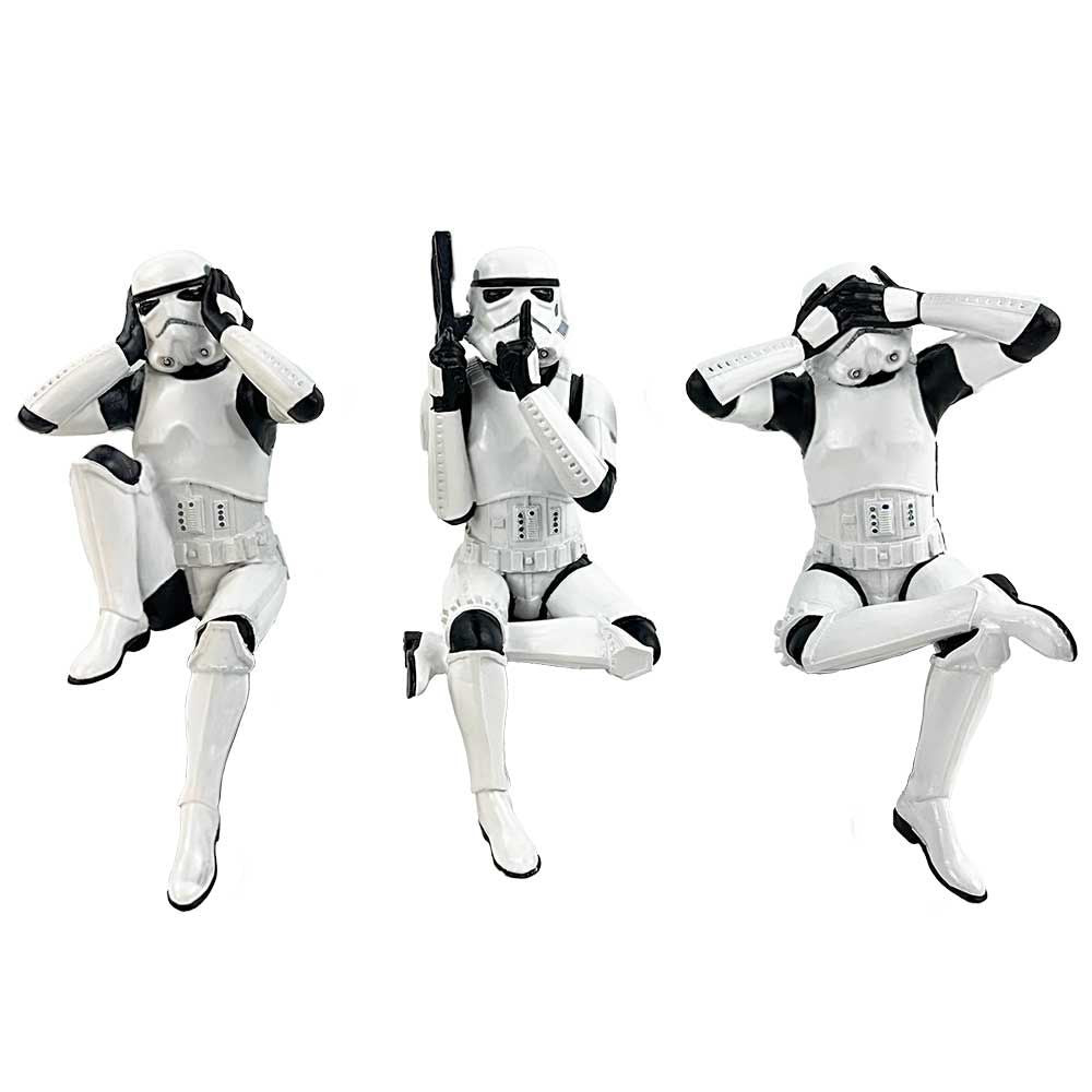 STAR WARS - 3 Wise Sitting Stormtroopers Figures