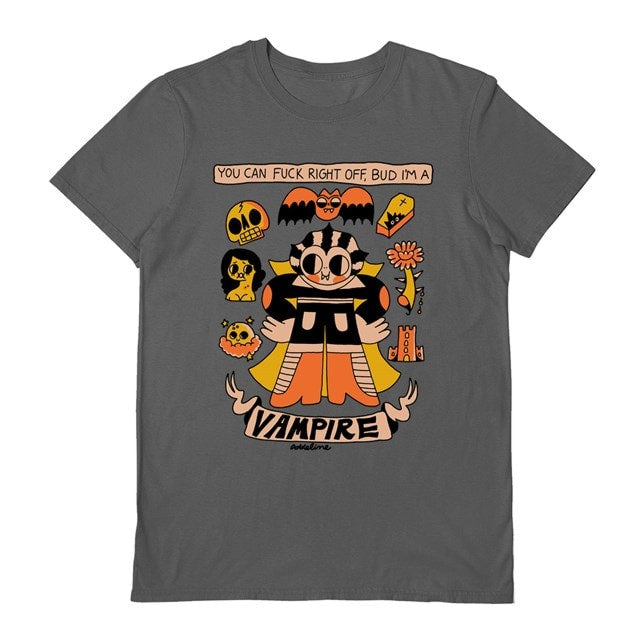 BURGERBABIE - F*ck Off I'm A Vampire Charcoal T-Shirt