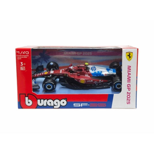 FORMULA ONE - Ferrari SF-25 F1 2025 Miami GP #44 Lewis Hamilton Diecast Model (1:43 Scale)