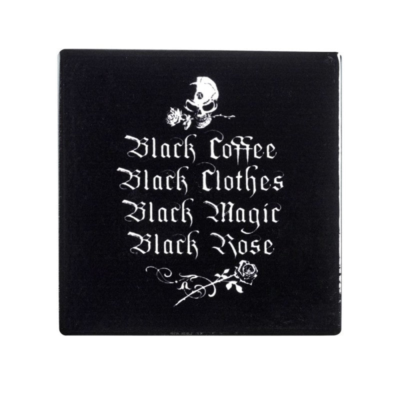 ALCHEMY - Black Coffee, Black Clothes.. Ceramic Coaster