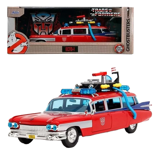 TRANSFORMERS X GHOSTBUSTER - Ecto-1 W/Prime Graphics Jada Diecast 1:32 Car