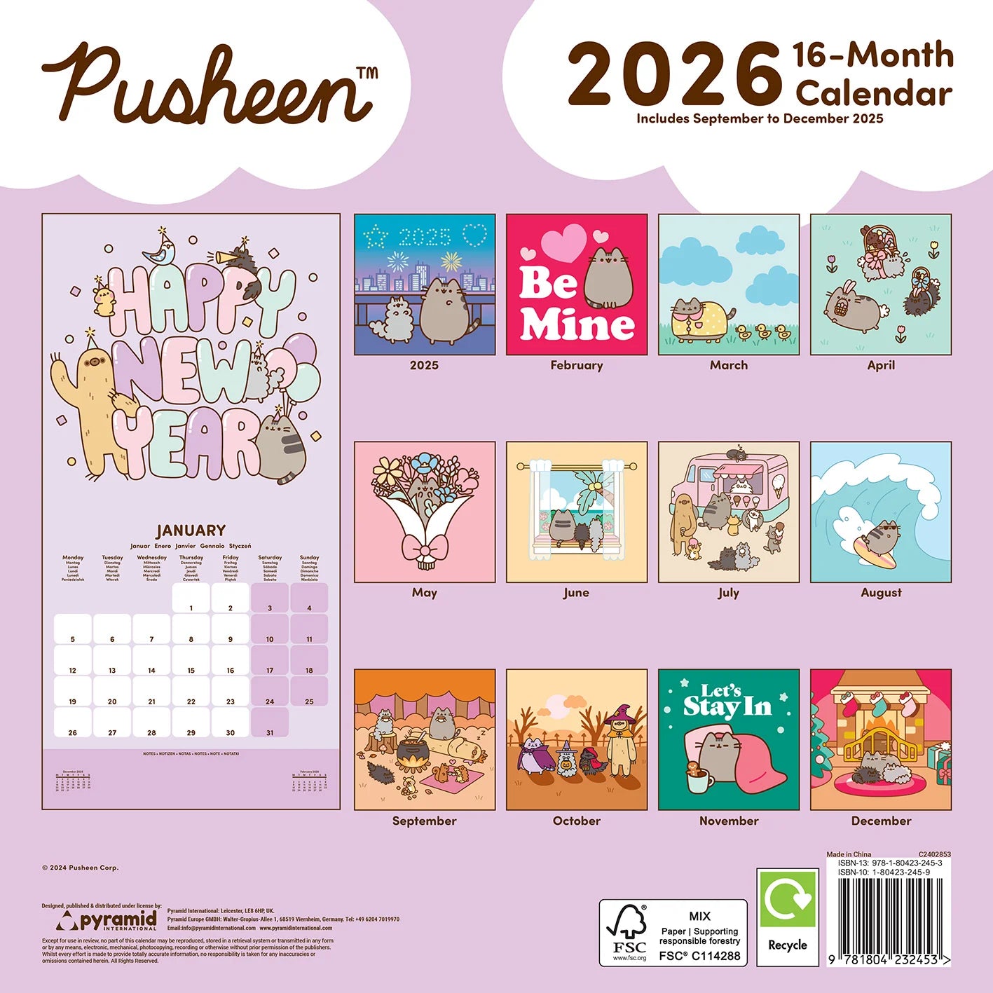PUSHEEN - Balloons 2026 Calendar