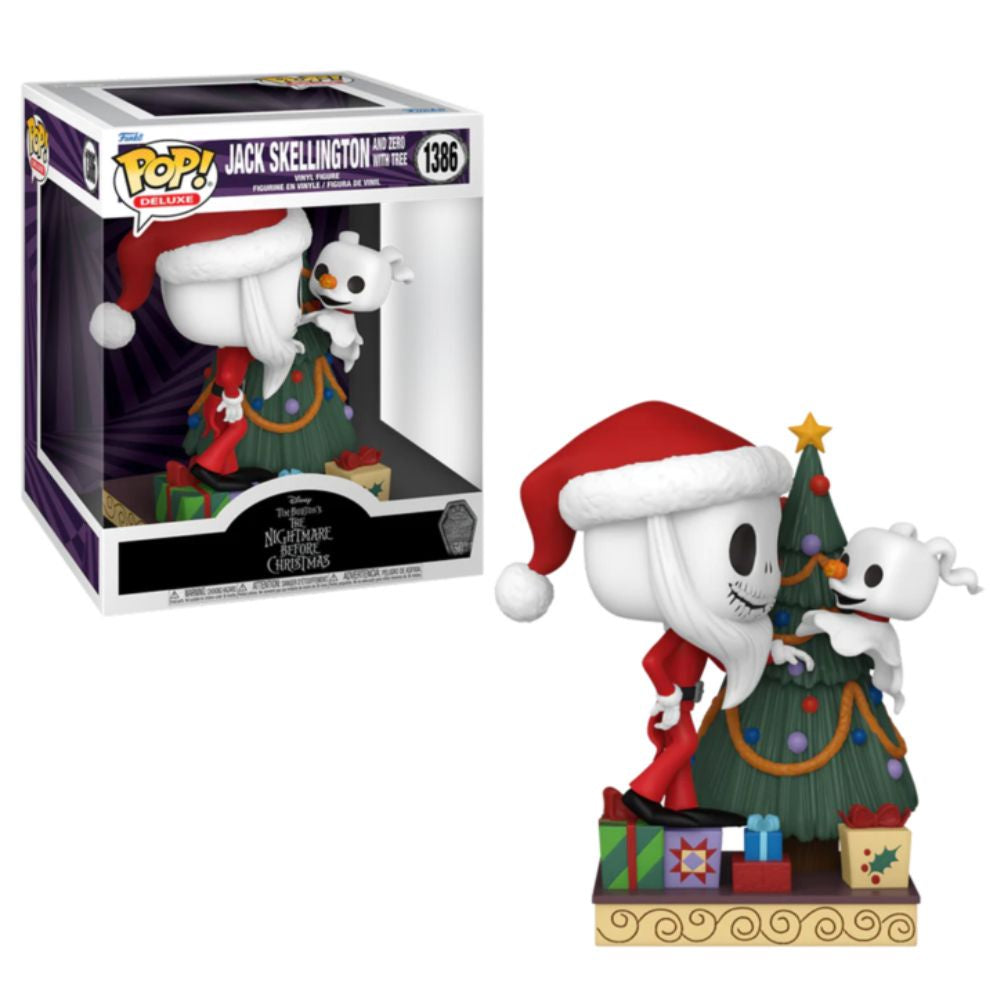 NIGHTMARE BEFORE CHRISTMAS - Jack Skellington & Zero with Tree #1386 Funko Pop! Deluxe
