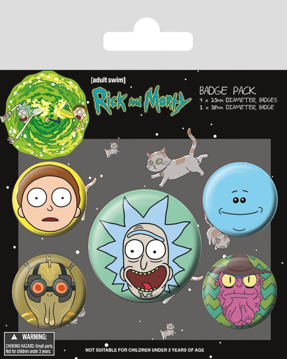 RICK AND MORTY - Heads Badge Pack