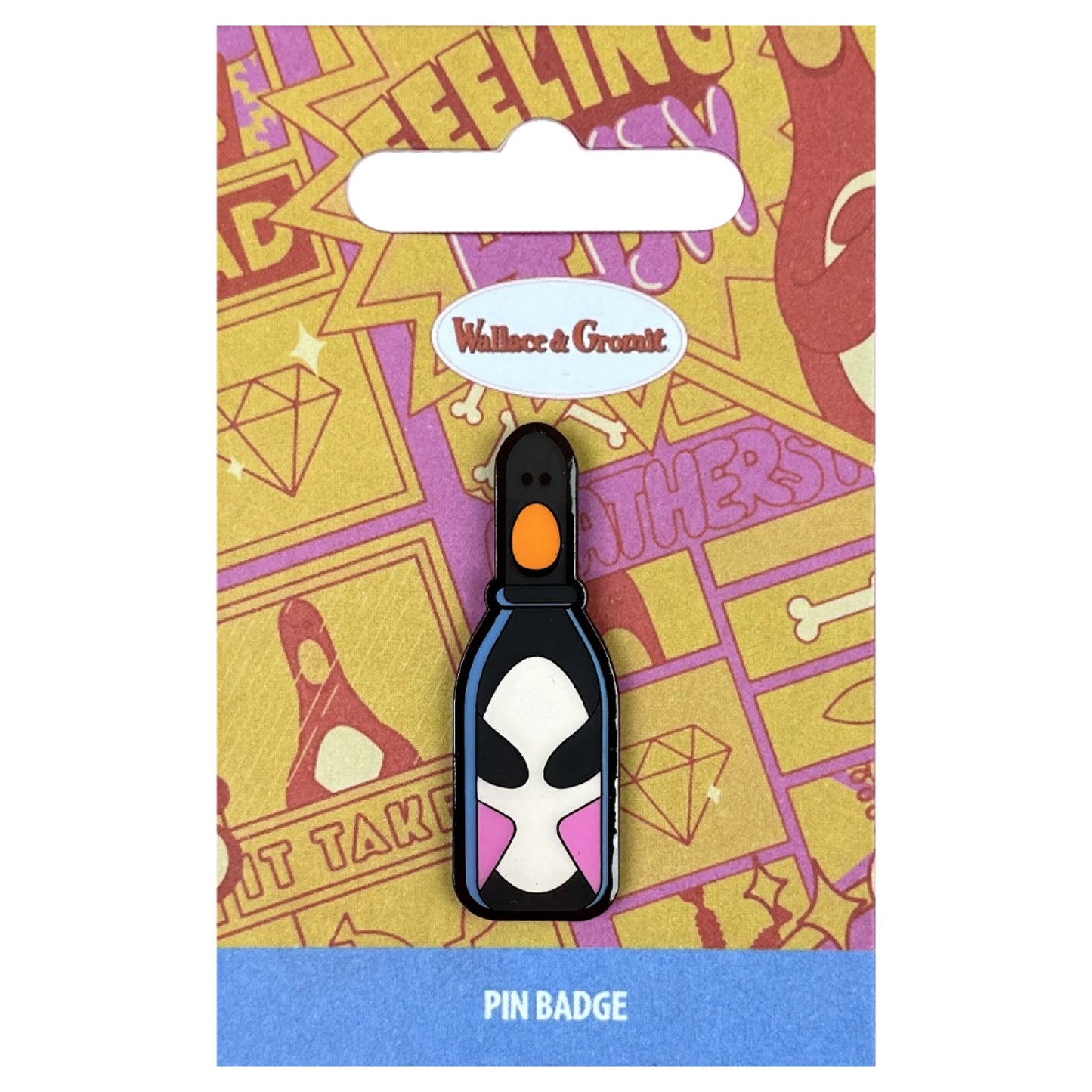 WALLACE & GROMIT - Feathers McGraw Bottle Pin Badge