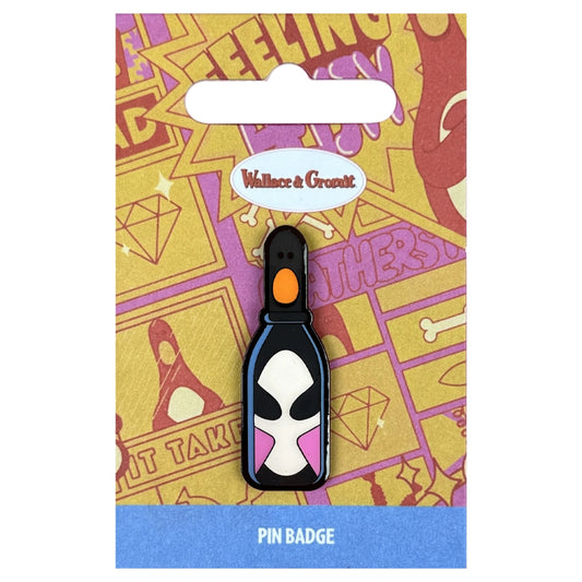 WALLACE & GROMIT - Feathers McGraw Bottle Pin Badge