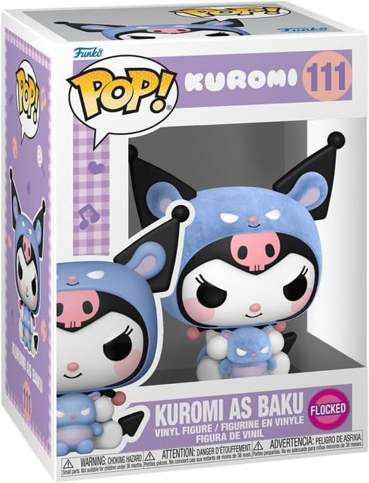 SANRIO : KUROMI - Kuromi as Baku Flocked #111 Funko Pop!