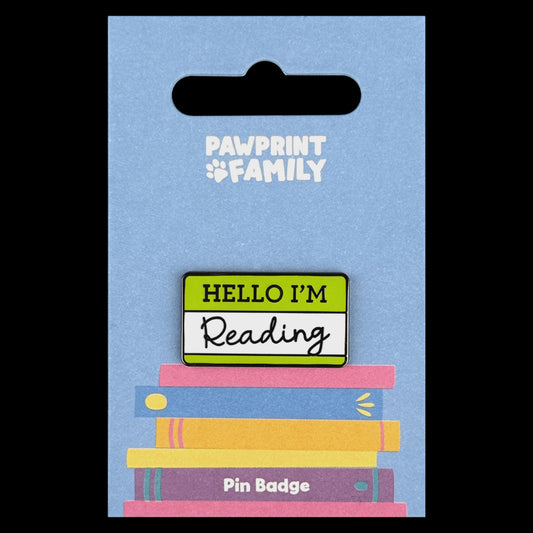 PAWPRINT FAMILY - Hello I'm Reading Pin Badge