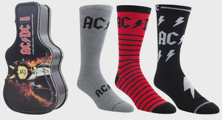 AC/DC - 3-Pack Socks In Guitar Shaped Tin