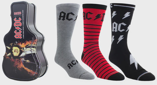 AC/DC - 3-Pack Socks In Guitar Shaped Tin