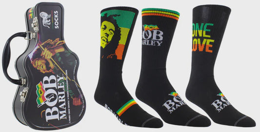 BOB MARLEY - 3-Pack Socks In Guitar Shaped Tin