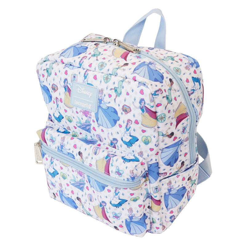 LOUNGEFLY : DISNEY - Princess Manga Style AOP Nylon Mini Backpack