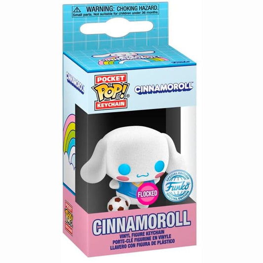 SANRIO - Cinnamoroll With Soccor Ball Flocked Funko Pocket Pop! Keychain